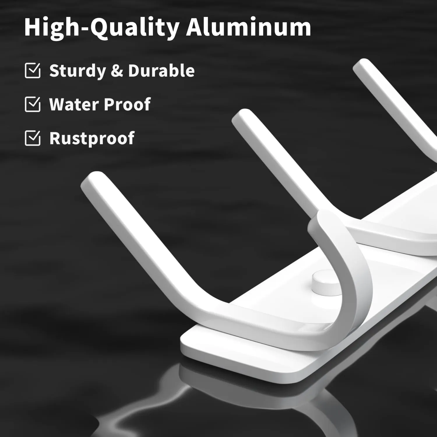 Coat Rack Wall Mount Hooks - 15 Inch Matte White Metal 6-Hook Organizer Wall Mounted, Modern Kids Room, Entryway & Bathroom Hanger for Beach Towels, Coats, Purses, Bags (2 Pack)