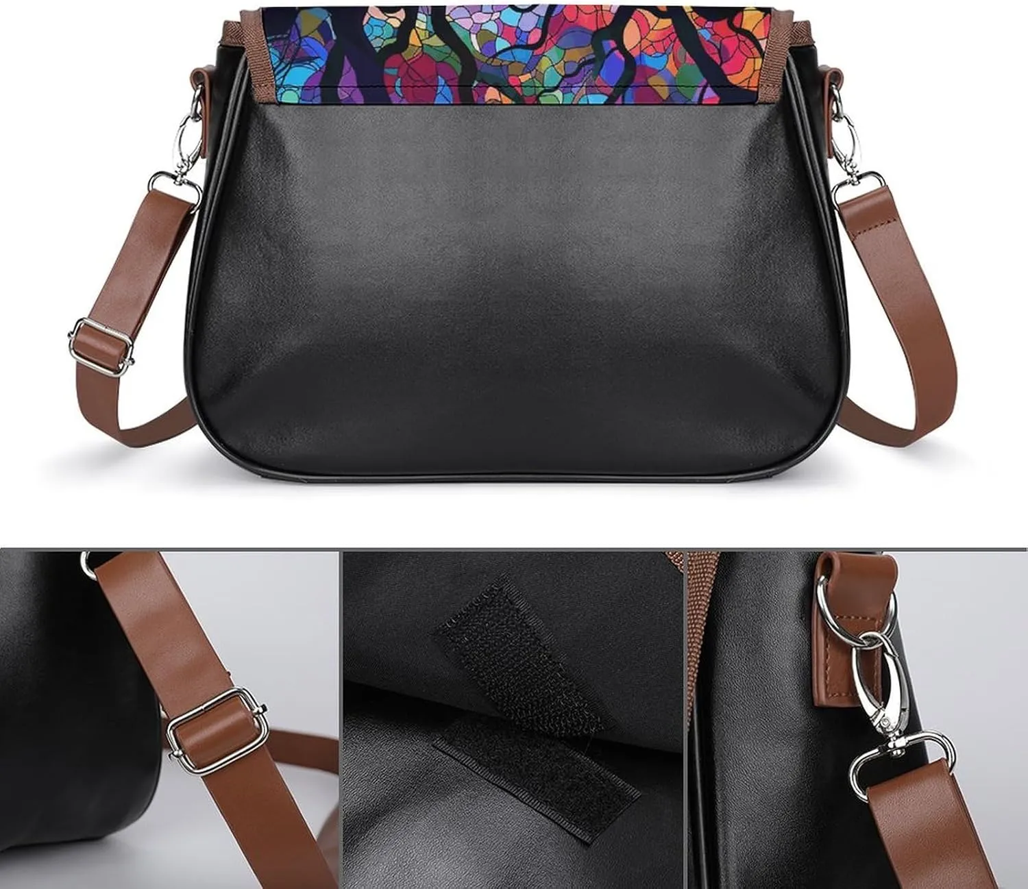 Color Dot Pattern Crossbody Bags for Women Travel Shoulder Bag Small Leather Cross Body Handbags