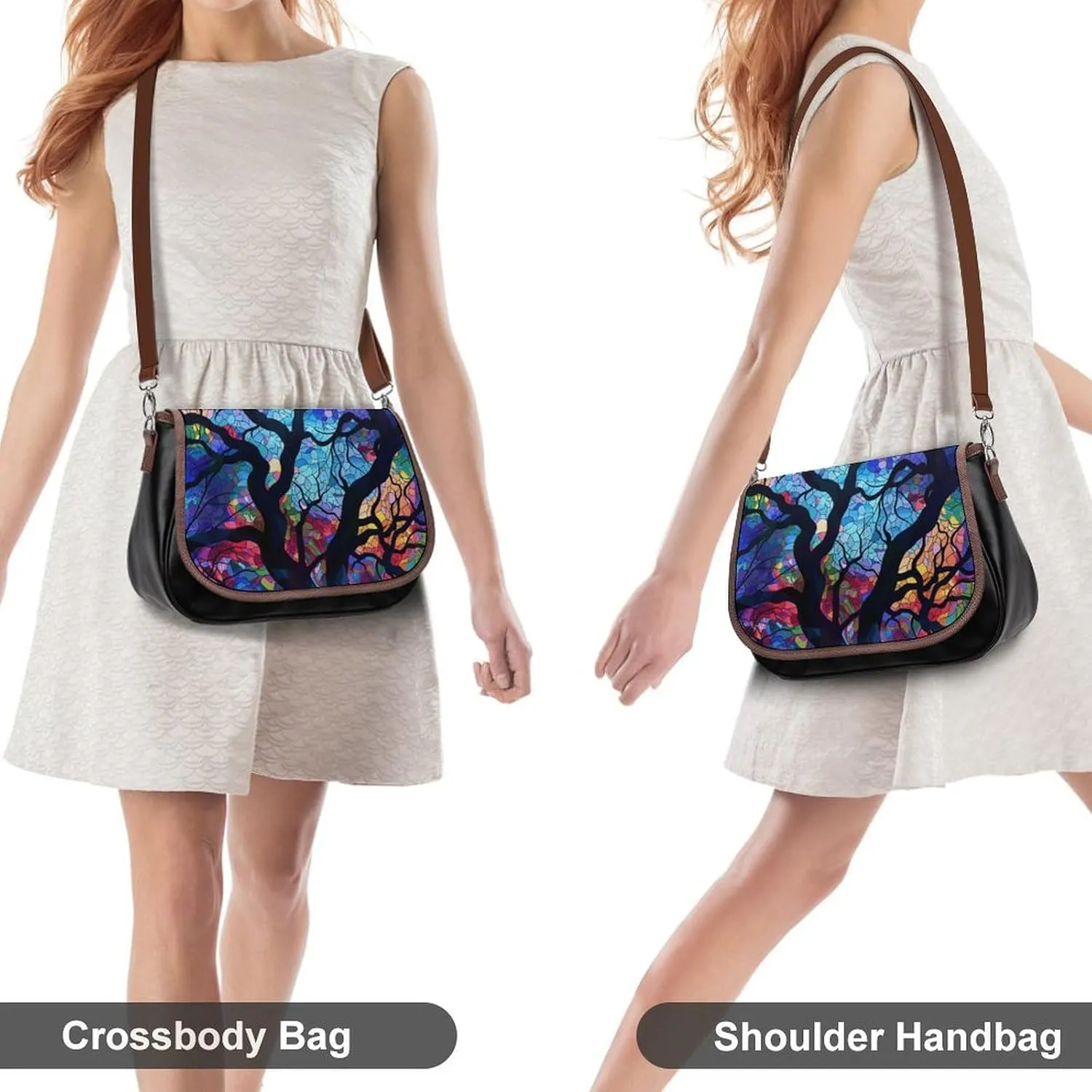 Color Dot Pattern Crossbody Bags for Women Travel Shoulder Bag Small Leather Cross Body Handbags
