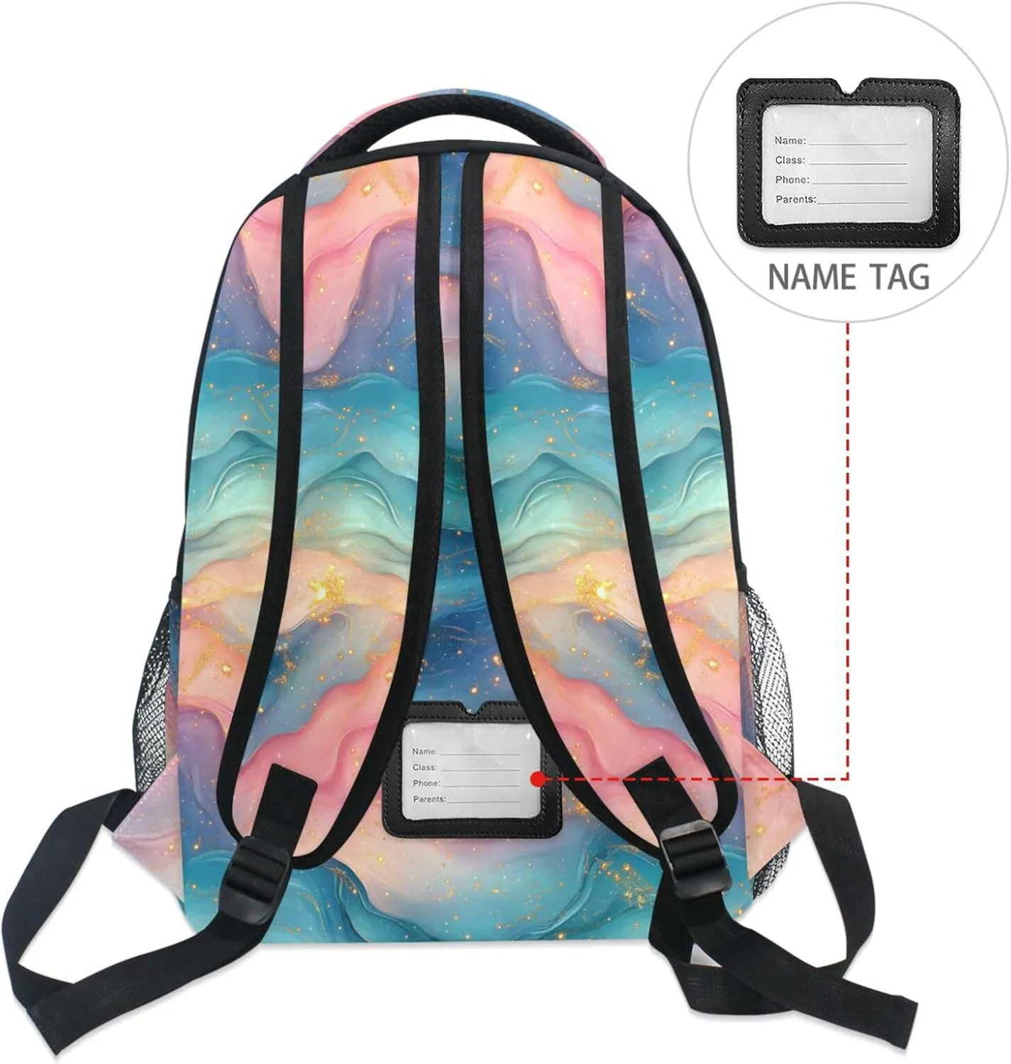 Cool Backpacks for Unisex Adult Waterproof Diaper Bag Backpack with Chest Strap for Business Work College Travel Trip Hotpink Turquoise Green