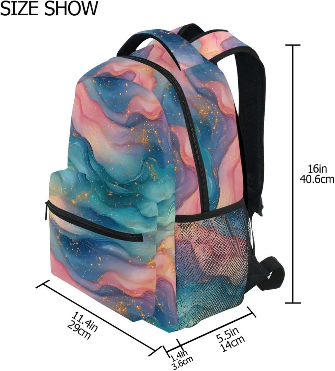 Cool Backpacks for Unisex Adult Waterproof Diaper Bag Backpack with Chest Strap for Business Work College Travel Trip Hotpink Turquoise Green