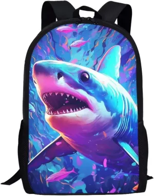 Cool Blue Shark Cool Animal Backpack School Backpacks Preschool Book Bag Cute School Bags for Kids Boys Girls Travel Daypack