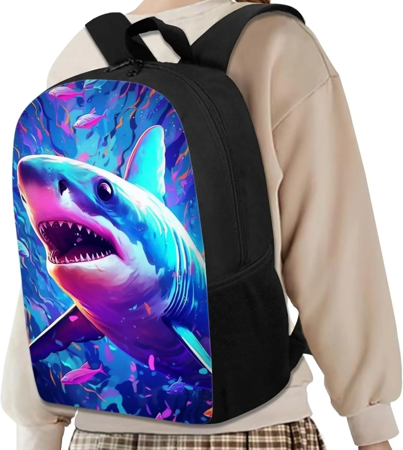 Cool Blue Shark Cool Animal Backpack School Backpacks Preschool Book Bag Cute School Bags for Kids Boys Girls Travel Daypack