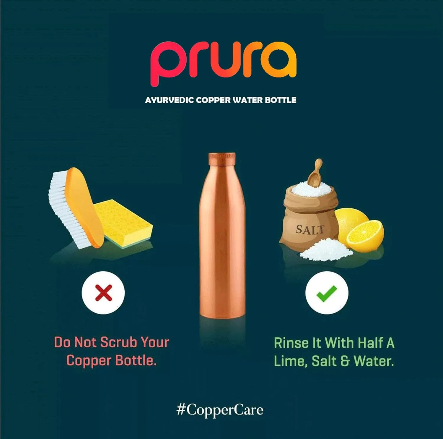 Copper Water Bottle With Beautiful Design 32 oz - Leak Proof Ayurvedic Drinkware Copper Vessel for Sports, Gym, Outdoors, Yoga, (Design 20)