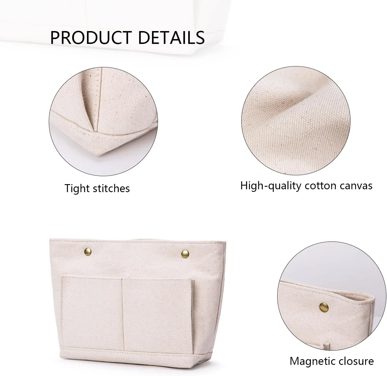 Cosmetic Bags - Bag Organizer Insert with Purse Dividers - Inside Purse Organizer for Easy Storage -Lightweight and Convenient (S, Black)