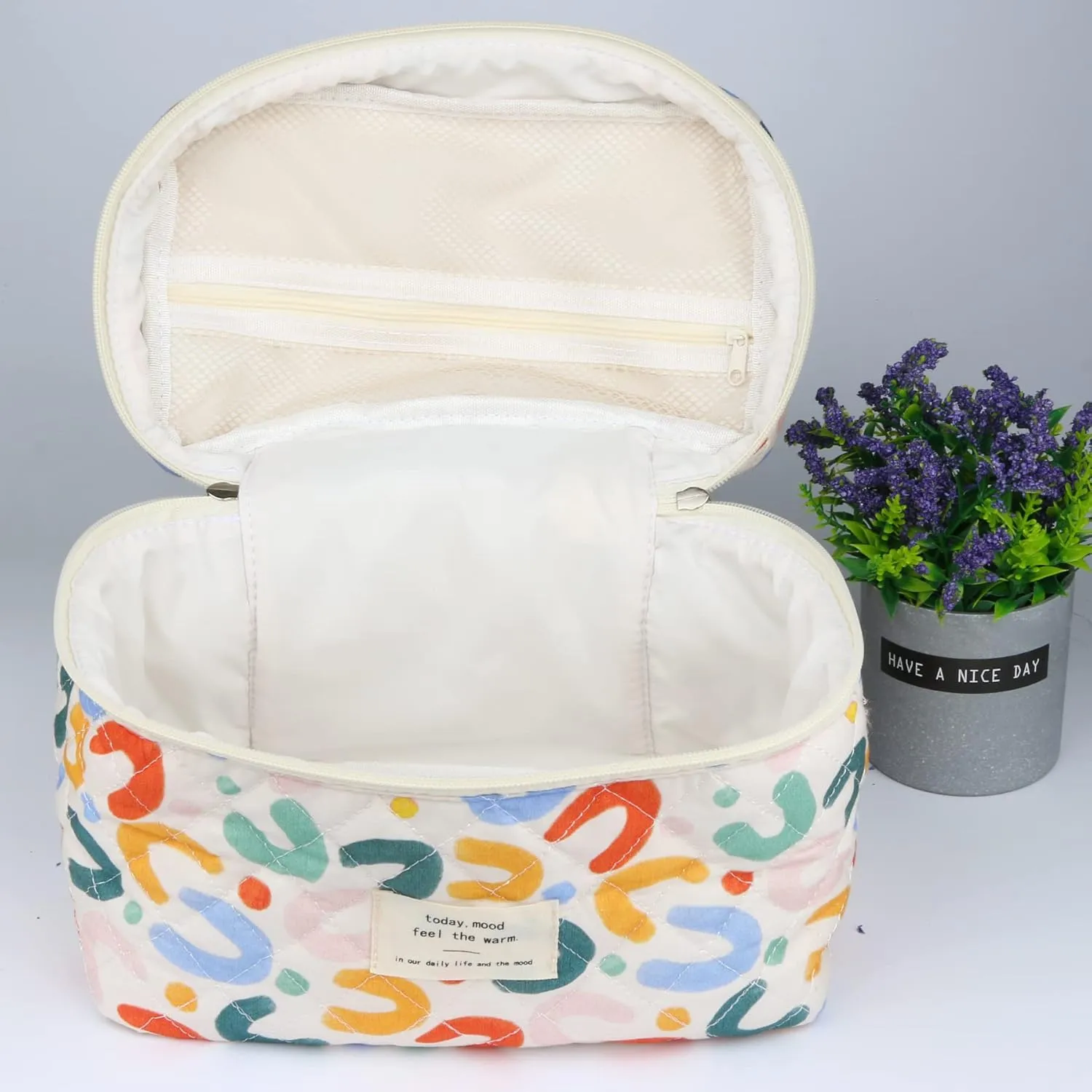 Cosmetic Bags for Women, Cute Floral Makeup Bag, Organizer Storage Make Up Bag, Travel Toiletry Bags, Handbags Purses (UU/Big)