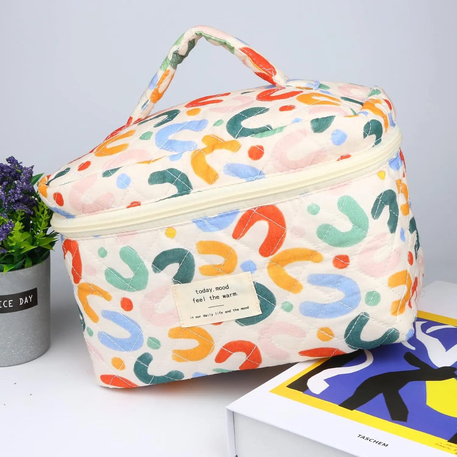 Cosmetic Bags for Women, Cute Floral Makeup Bag, Organizer Storage Make Up Bag, Travel Toiletry Bags, Handbags Purses (UU/Big)
