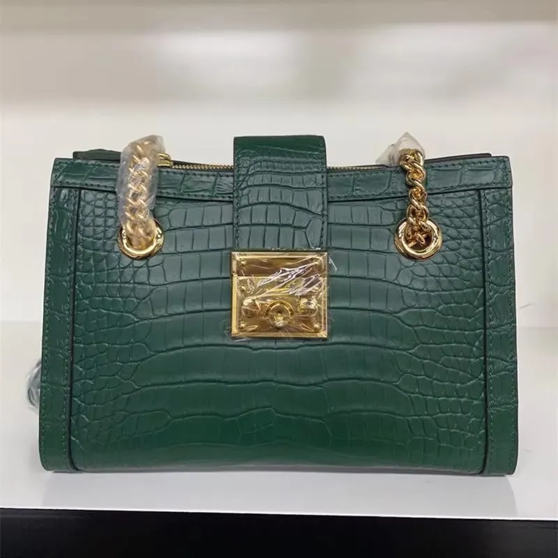 Crocodile Belly Skin Lady Gold Chain Purse Women's Flap Bag Genuine Real Alligator Leather Female Single Shoulder Bag