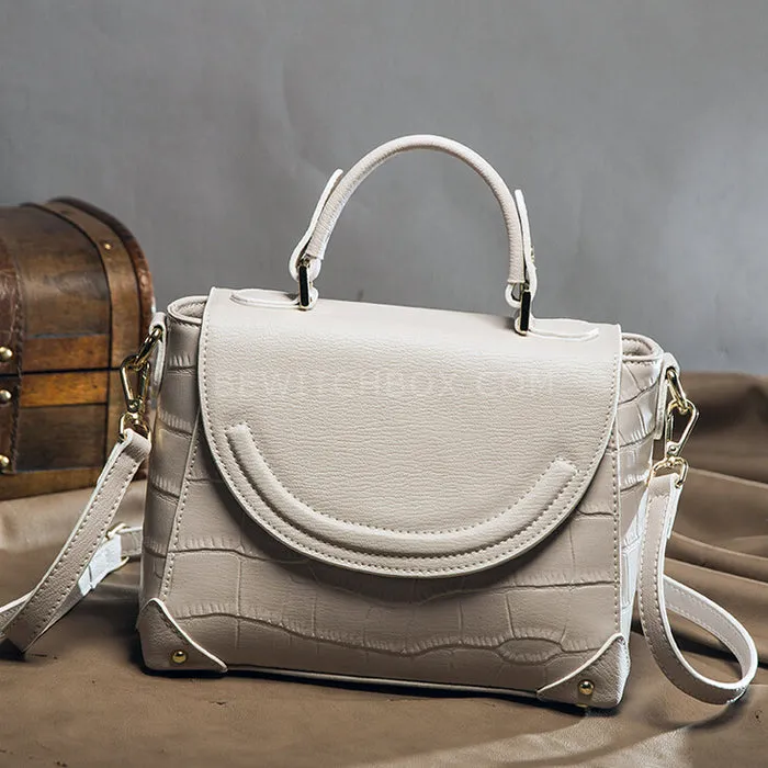 Crocodile Embossed Flip Crossbody Bag