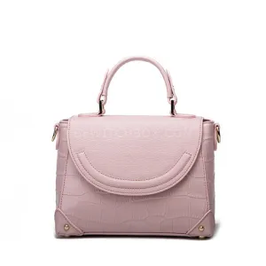 Crocodile Embossed Flip Crossbody Bag