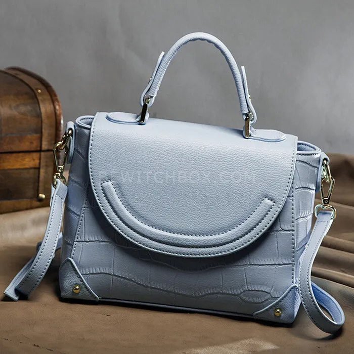 Crocodile Embossed Flip Crossbody Bag