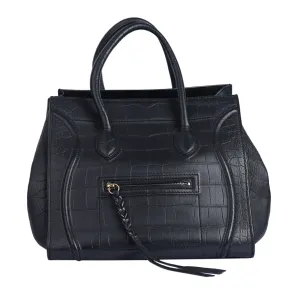 Crocodile Embossed Phantom Luggage Bag