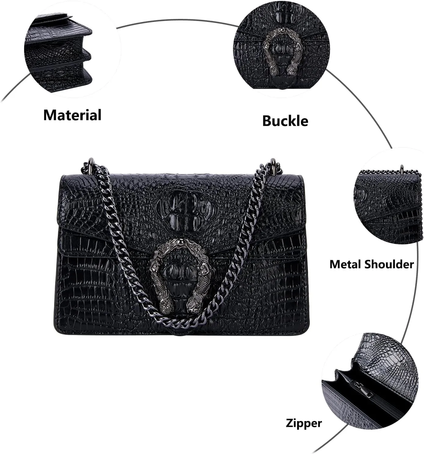 Crossbody Bag and Satchel Purse for Women Fashion Snake Print Chain Purse Luxury Shoulder Tote Bags PU Leather HandBag