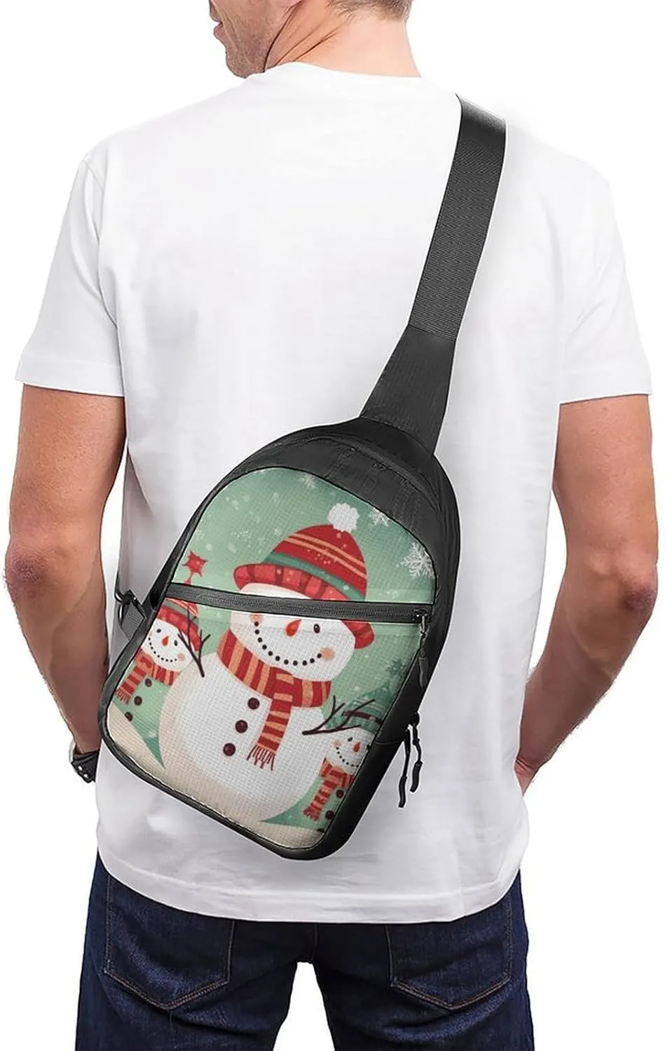 Crossbody Bag for Women Men Chest Bag Meat Slices Pattern Sling Bag Crossbody Shoulder Bag Sling Backpack