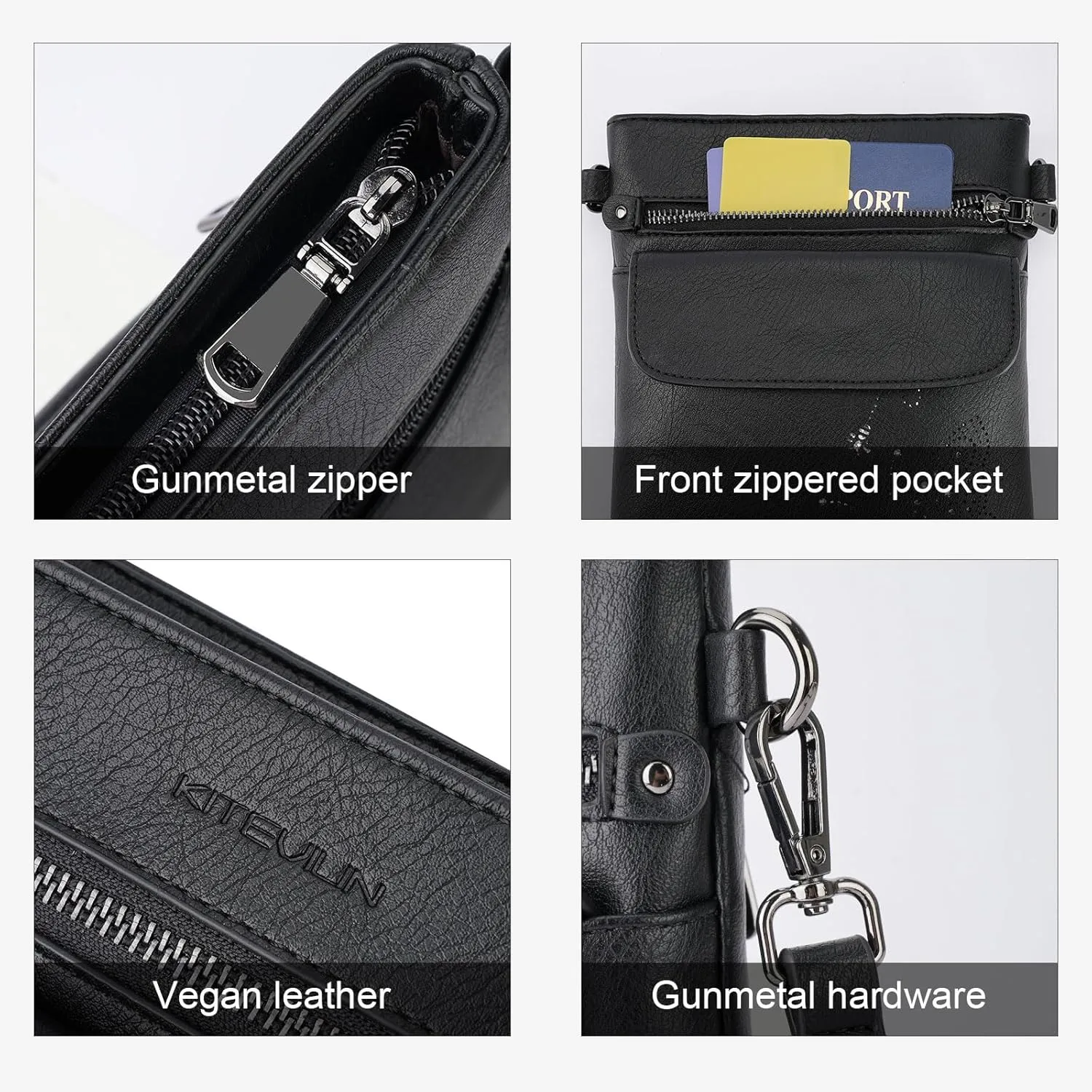 Crossbody Bag for women, Vegan Leathe Cross body Purse with Adjustable Strap, Multi Pocket Shoulder Handbag