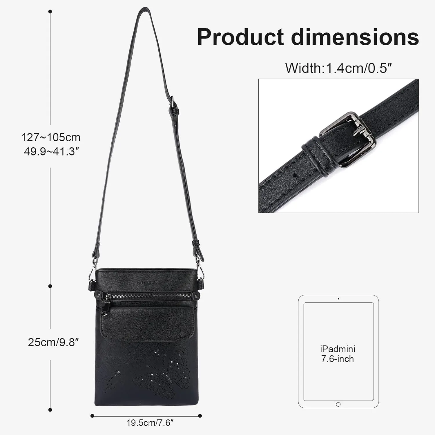 Crossbody Bag for women, Vegan Leathe Cross body Purse with Adjustable Strap, Multi Pocket Shoulder Handbag