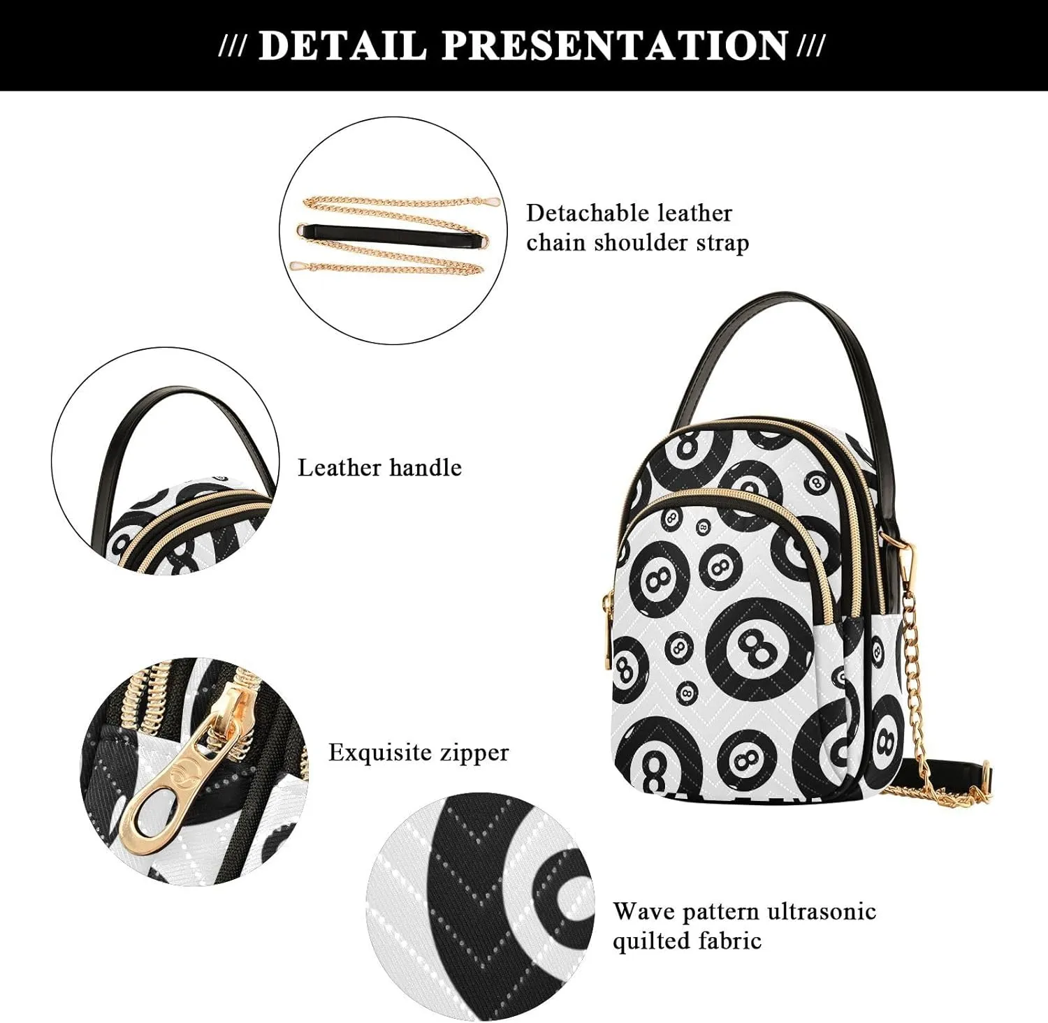 Crossbody Bags for Women Quilted Chain Crossbody Purses Trendy Cross Body Phone Purse Handbag