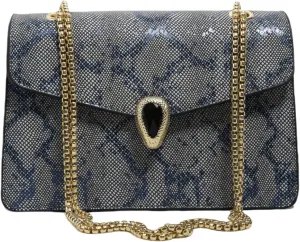 Crossbody Bags for Women Snake Printed Chain Shoulder Bags Trendy Handbags Clutch Purses