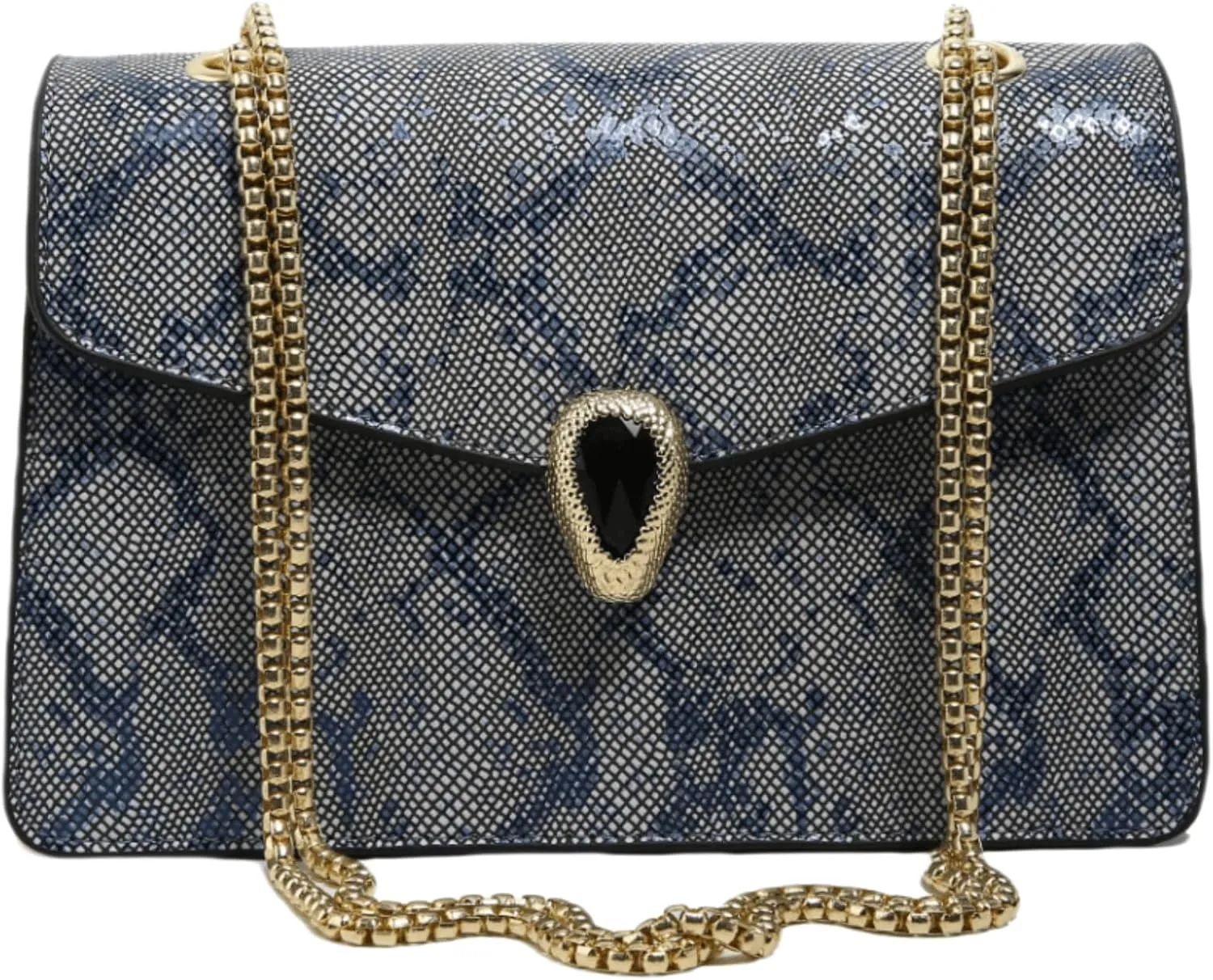 Crossbody Bags for Women Snake Printed Chain Shoulder Bags Trendy Handbags Clutch Purses