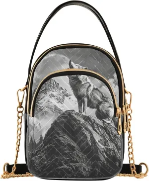 Crossbody Bags for Women Wolf Roars Women's Crossbody Handbags Leather Purses Shoulder bag