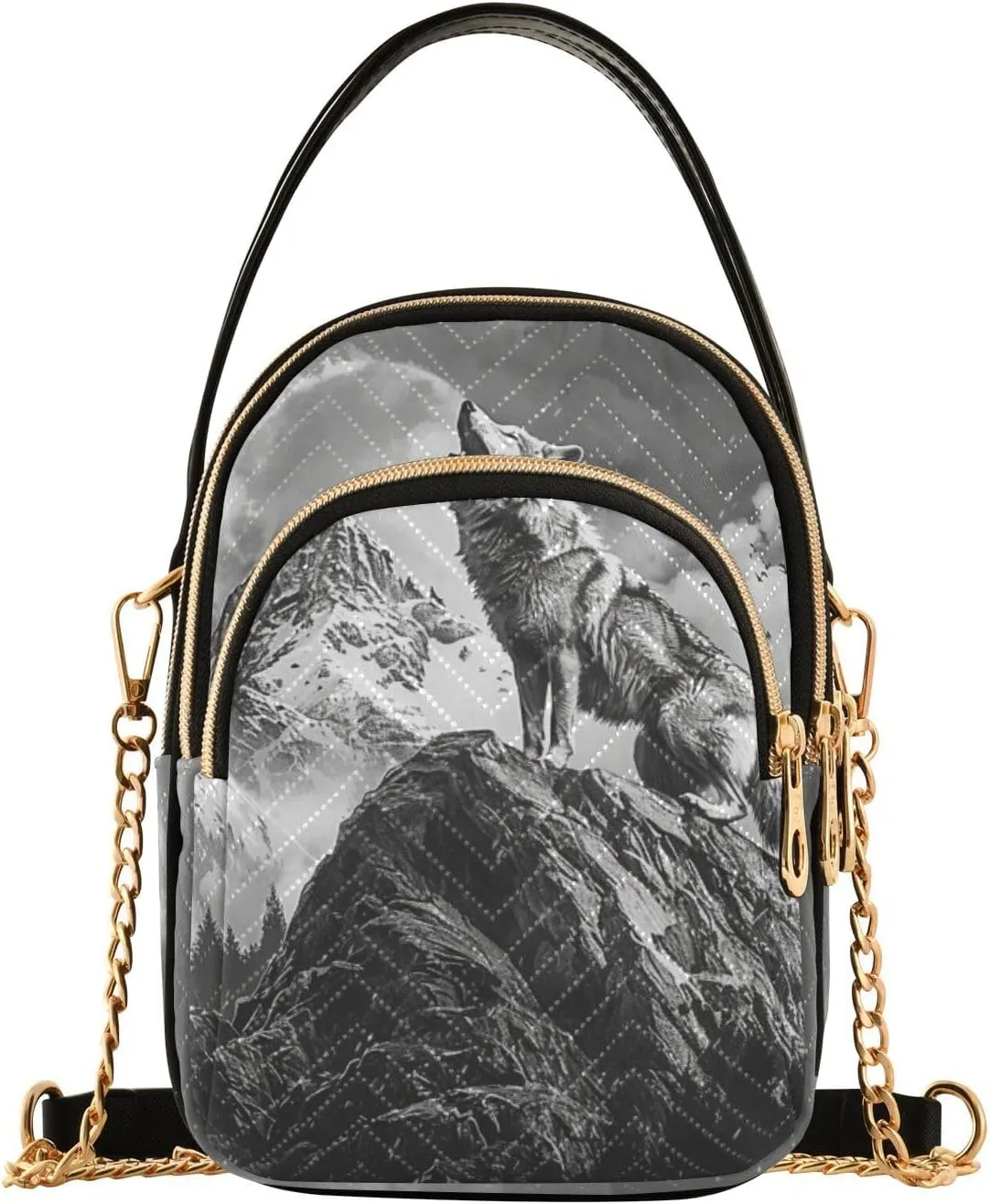 Crossbody Bags for Women Wolf Roars Women's Crossbody Handbags Leather Purses Shoulder bag