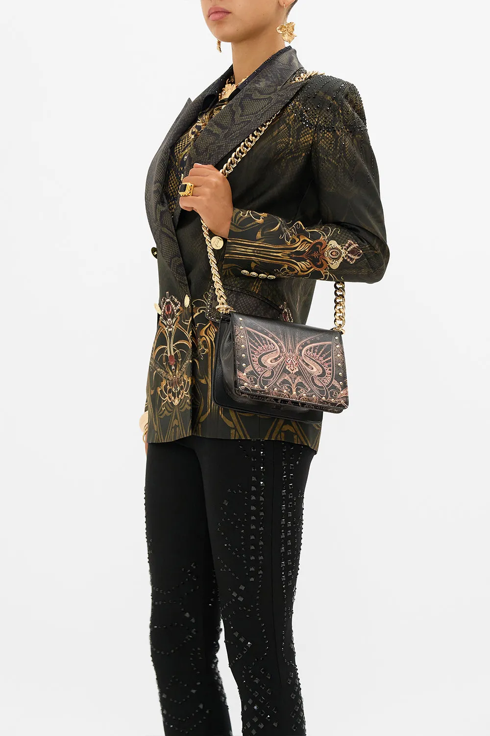 CROSSBODY BOX BAG WITH CHAIN NOUVEAU NOIR