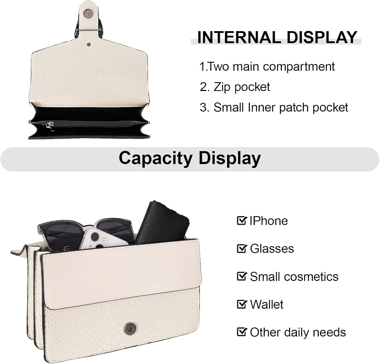 Crossbody Chain Purses for Women - Crocodile Snake Pattern Leather Shoulder Handbags Evening Clutch Satchel Bags