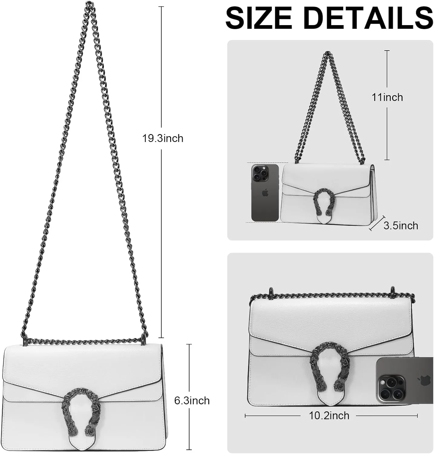 Crossbody Chain Purses for Women - Crocodile Snake Pattern Leather Shoulder Handbags Evening Clutch Satchel Bags