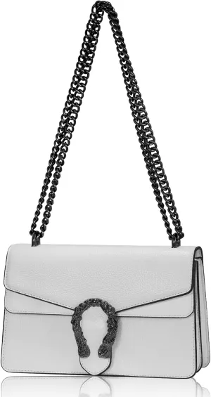 Crossbody Chain Purses for Women - Crocodile Snake Pattern Leather Shoulder Handbags Evening Clutch Satchel Bags