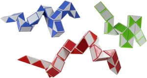 Curious Minds Busy Bags Set of 3 Twist Stick Fidget - Magic Endless Turning Snake Fidget Toy - Bend and Fold Crazy Shapes Puzzle - ADD Anxiety