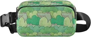 Customized Green Crocodile Bush Design Fanny Packs Women Waterproof Everywhere Belt Bag Cute Cross Body Waist Pack