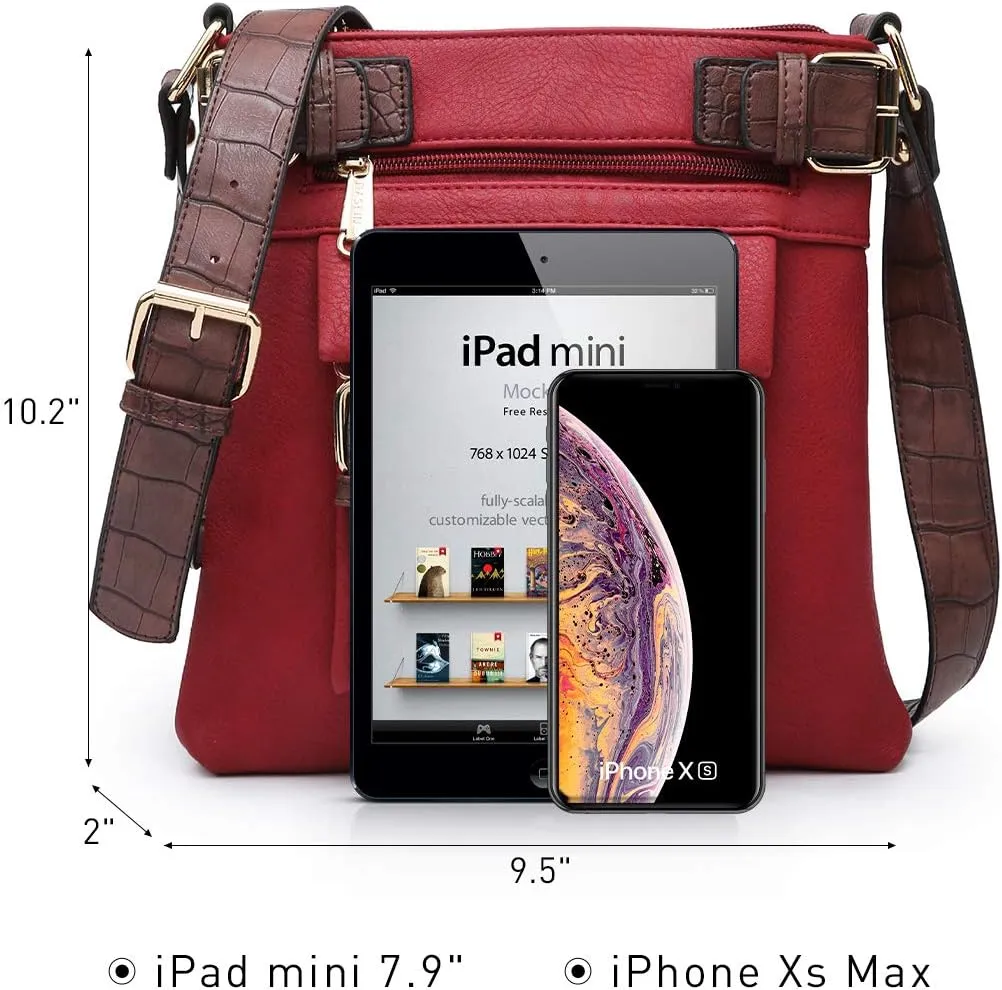 Dasein Women Lightweight Crossbody Bags Soft Vegan Leather Messenger Bag Shoulder Bag Travel Purse