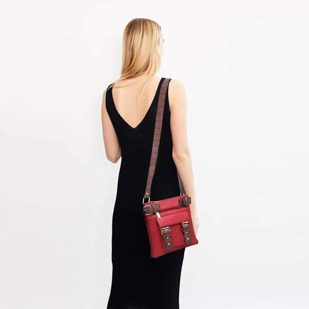 Dasein Women Lightweight Crossbody Bags Soft Vegan Leather Messenger Bag Shoulder Bag Travel Purse