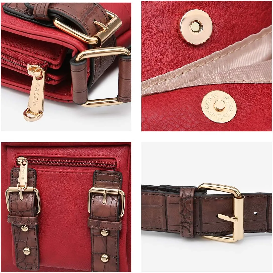Dasein Women Lightweight Crossbody Bags Soft Vegan Leather Messenger Bag Shoulder Bag Travel Purse