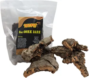 DBDPet Virgin Reptile Cork Bark- Assorted Pieces (Rounds, Half Rounds, and Flats by Weight) for Reptiles, Amphibians, Orchids, Frogs, Terrariums and More! (8oz of Assorted Pieces)