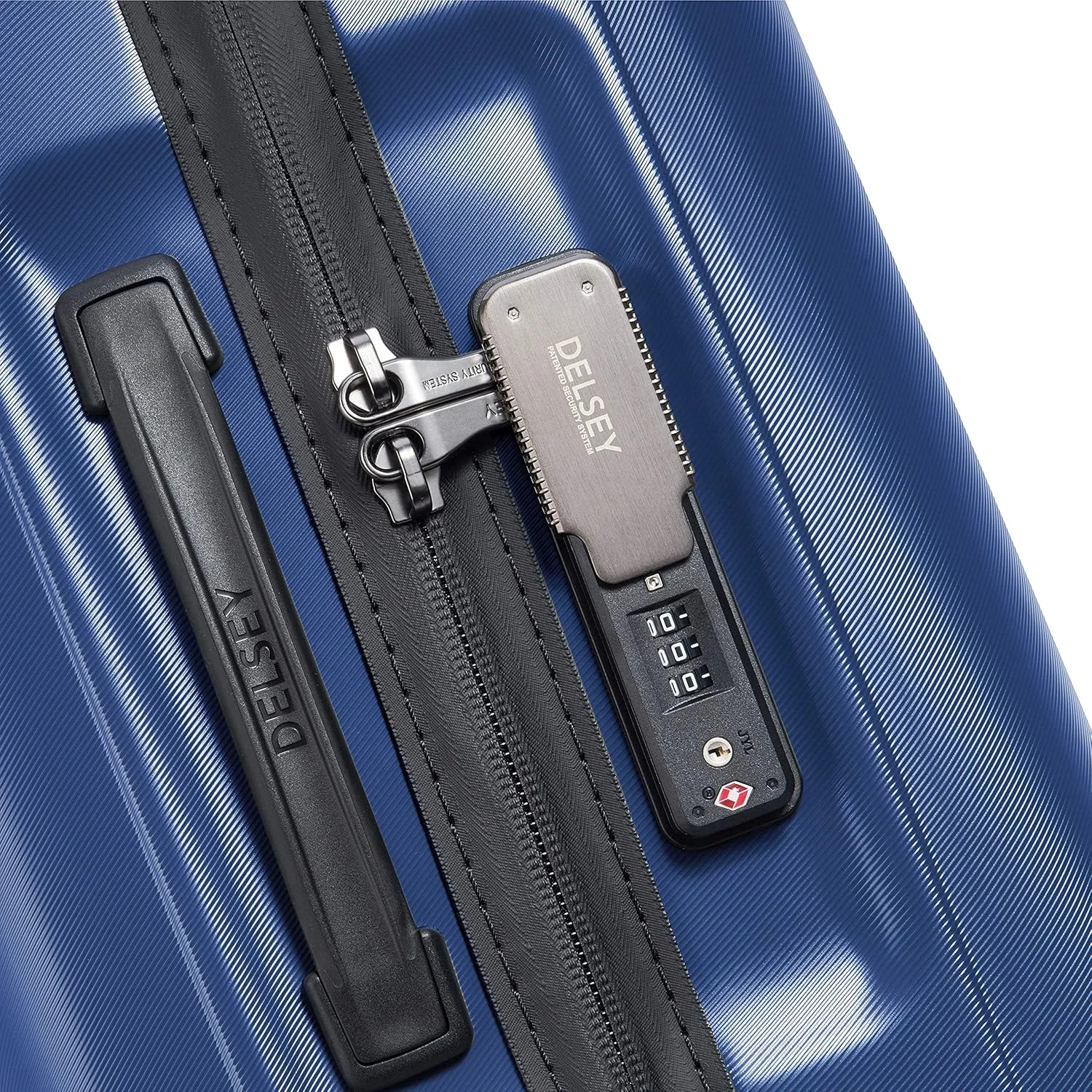 DELSEY PARIS Cactus Hardside Luggage with Spinner Wheels, Navy, Checked-Medium 24 Inch