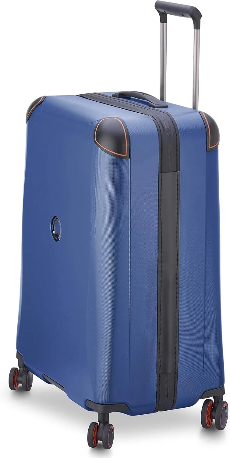 DELSEY PARIS Cactus Hardside Luggage with Spinner Wheels, Navy, Checked-Medium 24 Inch