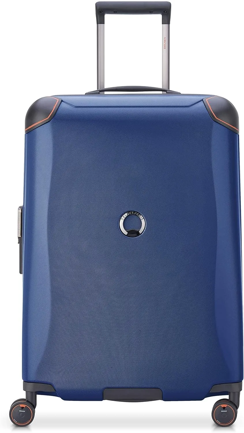 DELSEY PARIS Cactus Hardside Luggage with Spinner Wheels, Navy, Checked-Medium 24 Inch