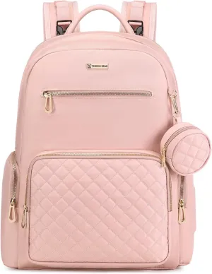 Diaper Bag Backpack,Baby Bags for Boy Girl,Quilted Diaper Bags for Mom (Pink)