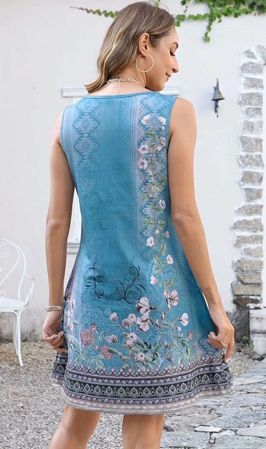Disamer Summer Dresses for Women 2025 Sundresses Beach Swimsuit Coverups Vacation Sleeveless Button Down Spring Sun Dress