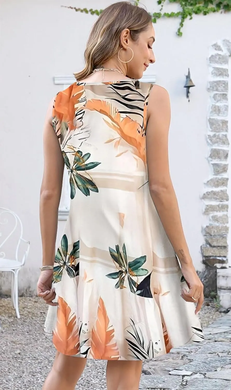 Disamer Summer Dresses for Women 2025 Sundresses Beach Swimsuit Coverups Vacation Sleeveless Button Down Spring Sun Dress