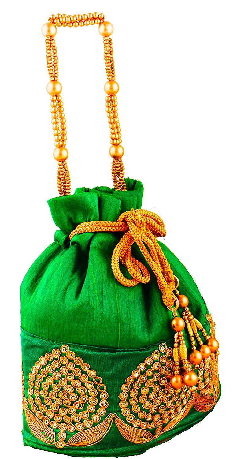 DMS RETAIL Rajasthani Potli Bag For Women Green