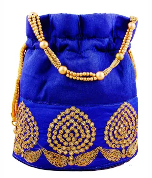 DMS RETAIL Rajasthani Potli Bag Royal Blue
