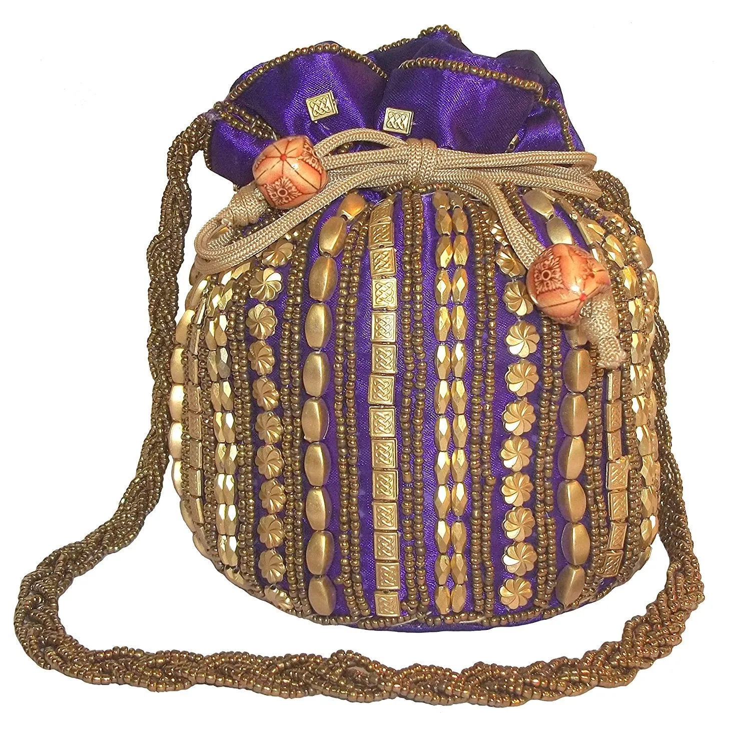 DMS RETAIL Women's Multi Color Potli Bag with Bead Work - Hand Purse/Clutch/Batwa potli Bags for Women & Girls - Pack of 6