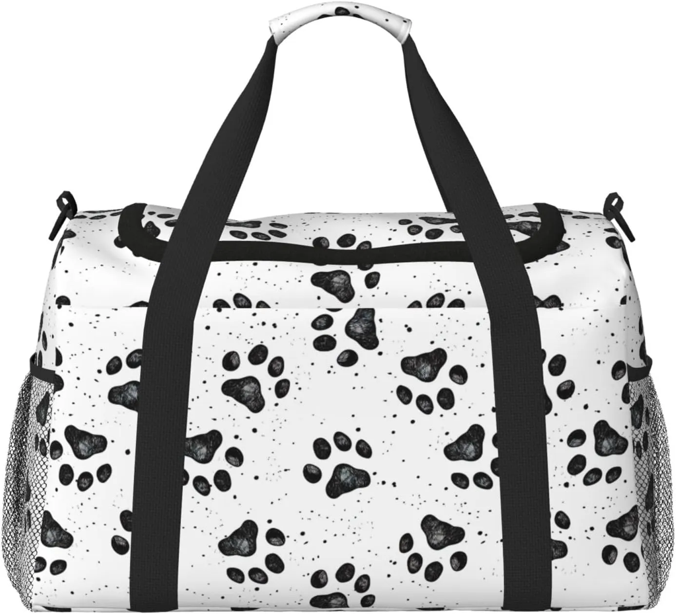 Dog Paw Pattern print Large Canvas Travel Duffel Bag Weekender Bags for Women Overnight Bag Carry On Tote Bag