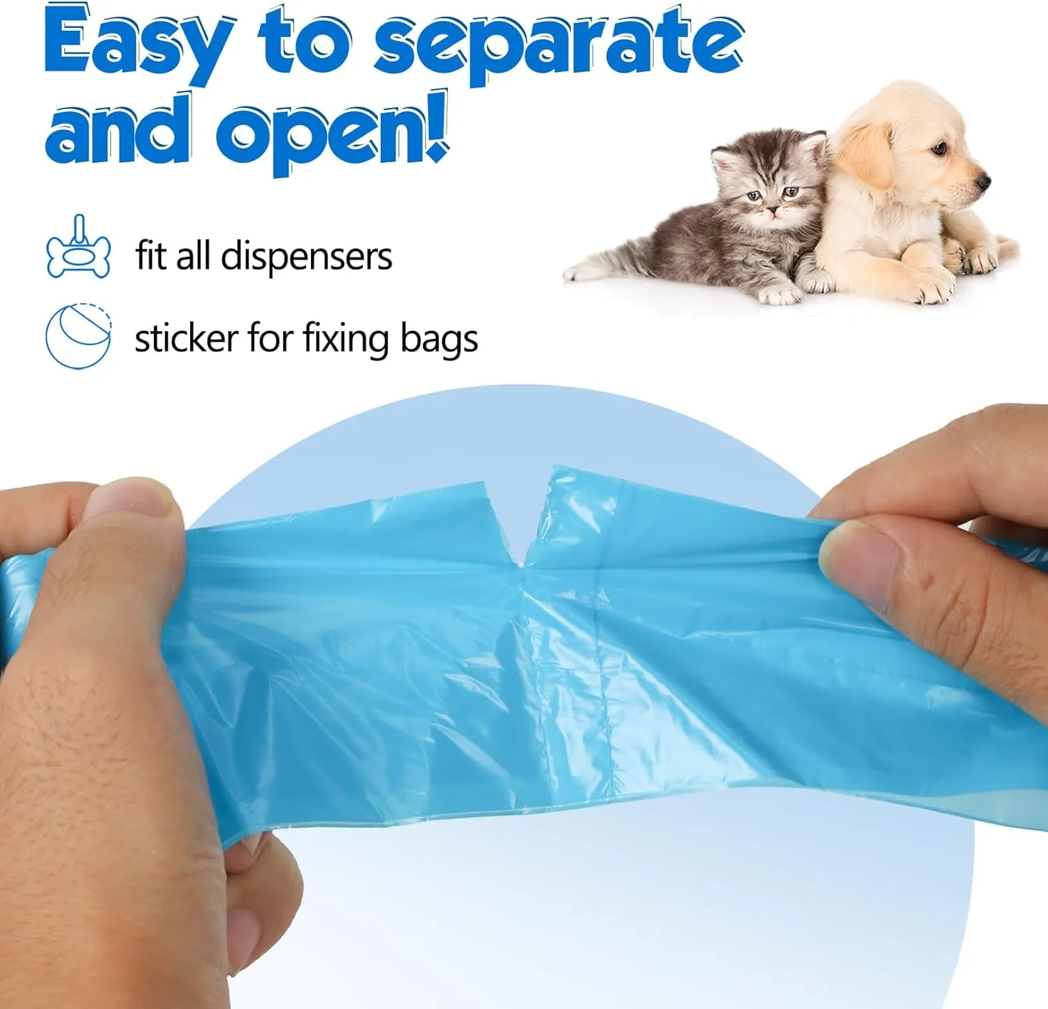 Dog Poop Bag 1140 Counts 57 Rolls, Unscented Doggy Poop Bags, Leak-Proof Dog Bags for Poop, Extra Thick Strong Dog Waste Bags with Dispenser - Blue (13 x 9 Inches)