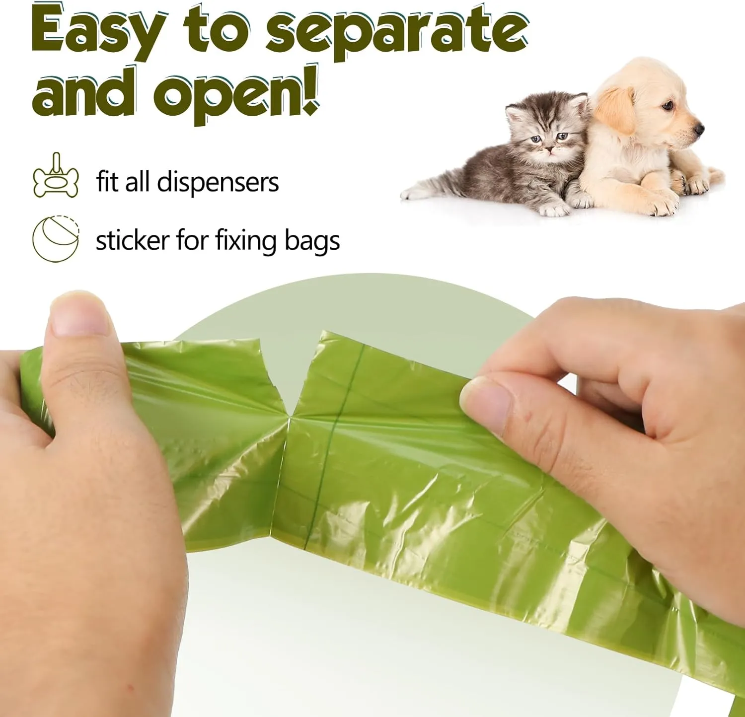 Dog Poop Bag 1140 Counts 57 Rolls, Unscented Doggy Poop Bags, Leak-Proof Dog Bags for Poop, Extra Thick Strong Dog Waste Bags with Dispenser - Green (13 x 9 Inches)