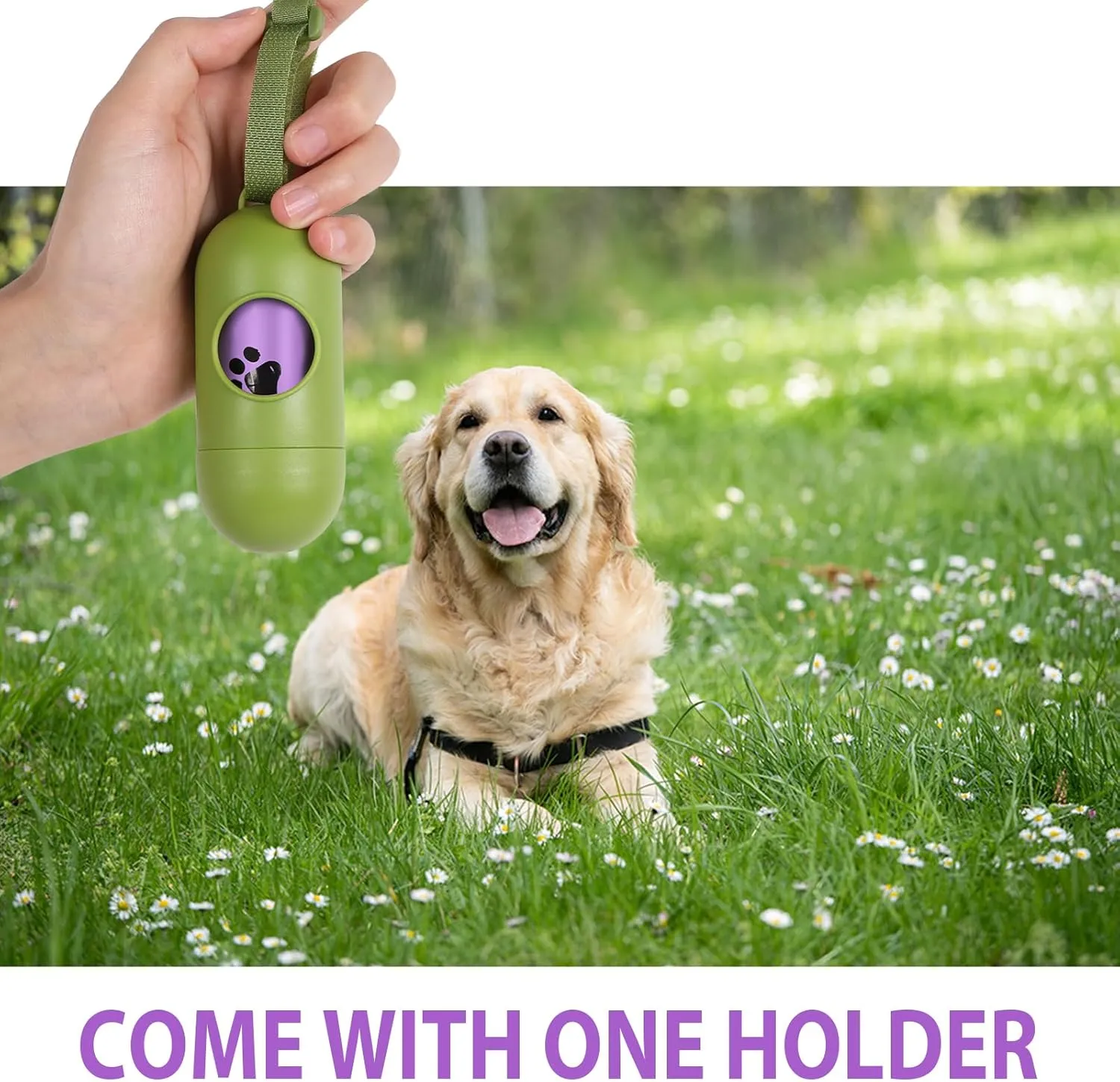 Dog Poop Bag Rolls - 540 Count Dog Waste Bags with Dispenser, Extra Thick Strong Leak proof Poop Bags for Dogs Doggy | Scented Purple