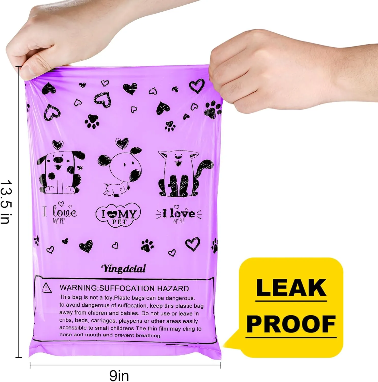 Dog Poop Bag Rolls - 540 Count Dog Waste Bags with Dispenser, Extra Thick Strong Leak proof Poop Bags for Dogs Doggy | Scented Purple