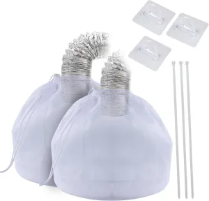 Dryer Vent Lint Bag Lint Dust Bag Dryer Lint Catcher 2 Indoor Outdoor Dryer Vent Lint Traps Capturing Lint and Dust, White